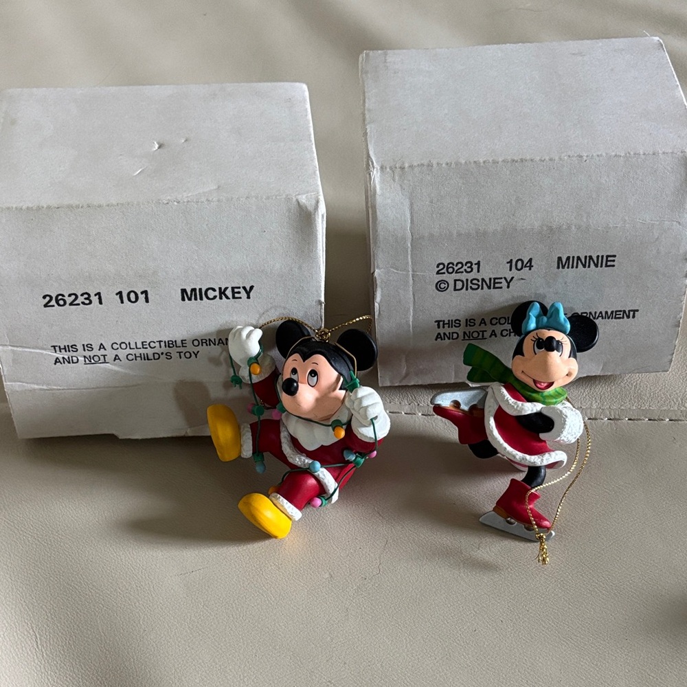 Grolier Disney Mickey & Minnie Mouse Christmas Ornaments
